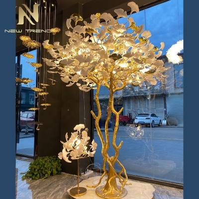 China New Product Custom Project Indoor Decoration Fixture Hotel Villa Home Shop Ceramics Plastic Glass Led Floor Lamp à venda