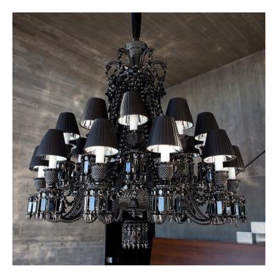 Cina Luxury Black Crystal Chandelier Lighting Villa Hotel Chandeliers Luxurious Living Room Dining Lamp Household Light in vendita