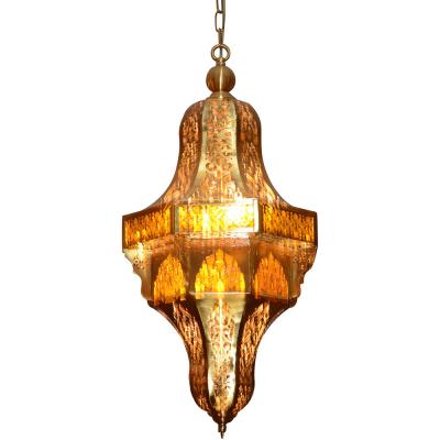 China Metal ceiling chandelier luxury pendant lamp decoration hanging light indoor custom gold ababic Te koop