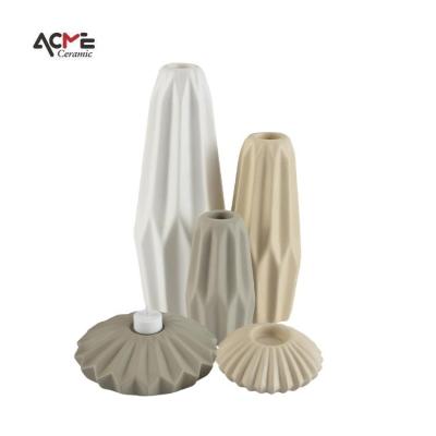 China Wholesale Nordic Style Geometry Candle Stick Home Wedding Decoration Unique Ceramic Holder à venda