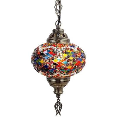 China JLM-339 Hardwired Turkish Moroccan Handmade Ceiling Hanging Light Lamp Te koop