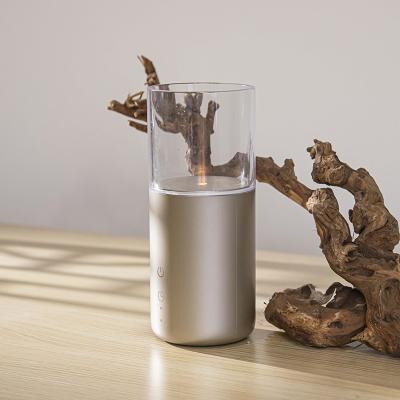 중국 32ml Aroma 2023 new products USB desktop Candle Light Diffusor with night light flame diffuser 판매용