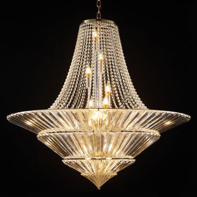 Chine Modern Large Gold light Crystal Chandelier For wedding House Foyer Kitchen Island Pendant Light à vendre