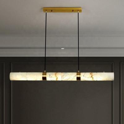 Китай Marble brass chandelier restaurant bar Modern Chinese simple dining table strip pendant lamp продается