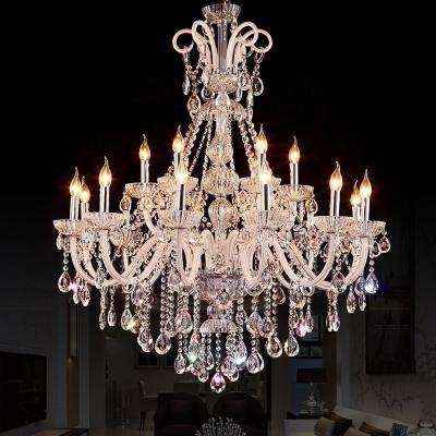 China European Luxury Crystal Chandeliers Living Room Hotel Decorative Candles for sale