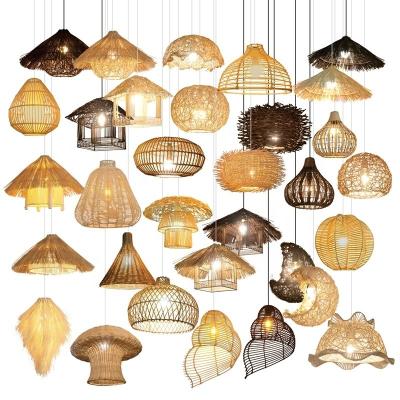 China Wholesale Bamboo pendant Light handmade natural lights rattan lamps hanging pendants lighted for sale