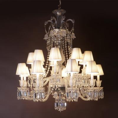 China Large European-style church 24 Light Crystal Chandelier Modern Hotel Wholesale Design Luxury Living Room LED light for sale