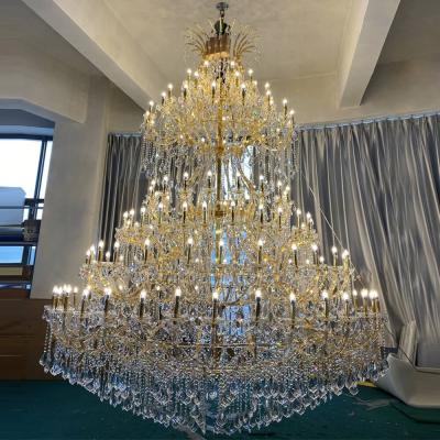 Chine Extra large maria theresa crystal chandelier gold luxury hotel golden lustre en cristal for wedding à vendre