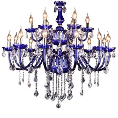 Chine HITECDAD European modern crystal chandelier indoor lighting living room bedroom banquet hall personality large blue à vendre