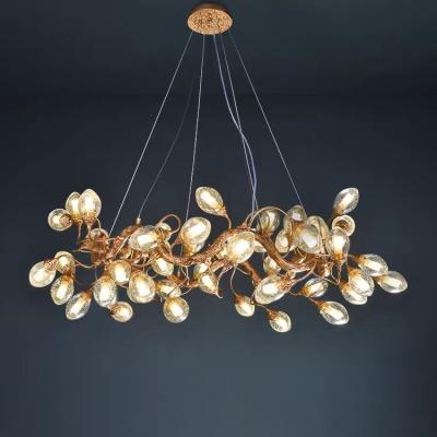 중국 Modern Brass Branch chandelier Luxury Copper Chandelier retro fruit round tree Light 판매용