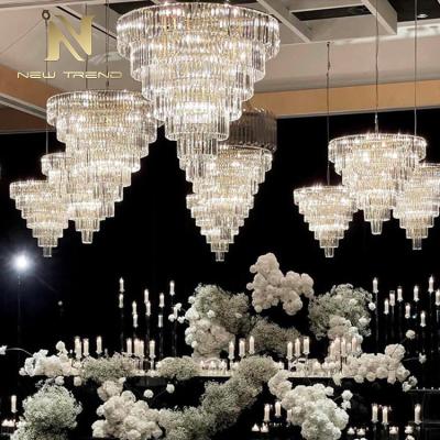 China Modern Design Indoor Decoration Shop Villa Wedding Hall Acrylic Luxury LED Chandelier for sale