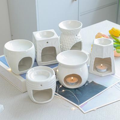 중국 Factory Customized Ceramic Tealight Candle Holder Warmer Stove Essential Oil Burner Scented Wax Melting Heater 판매용