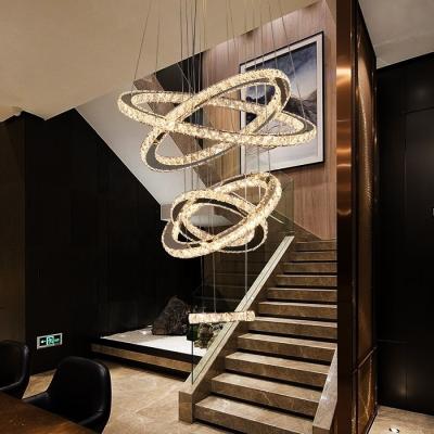 China Changeable Luxury Modern Staircase High Ceiling Crystal Chandelier For Stairs for sale