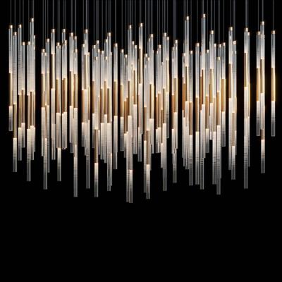 Κίνα Cylindrical Lampshade Modeling Decorative Hotel Lobby Commercial Custom Chandelier Crystal Lightlarge hotel chandelier προς πώληση