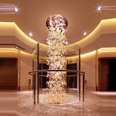 China Custom Pendant Lighting Long Glass Bubble Staircase Chandelier for sale