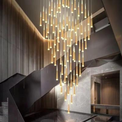 중국 Modern Long Chandelier Nordic Pendant Light for stairs high ceiling hallways 판매용