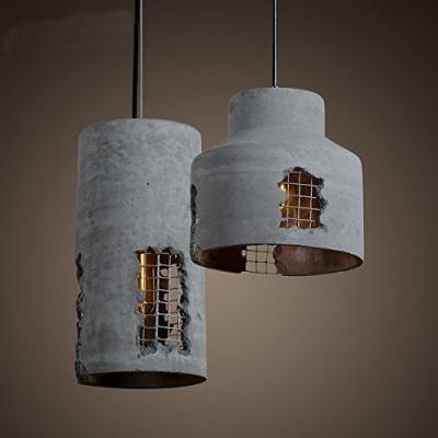 China industrial rail chandeliers hanging lamps, old restaurant Concrete cement pendant lighting for sale