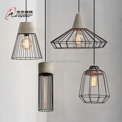 China Hot Rustic American Country Metal Concrete Cement Pendant Lamp  Bar Cafe Lighting for sale