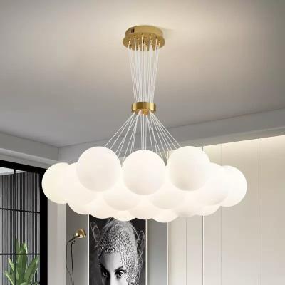 Κίνα Nordic Minimalist Planet Bubble Ball Chandelier Glass French Light Lamps Magic Beans Cloud Moon Hanging Ceiling Lamp προς πώληση