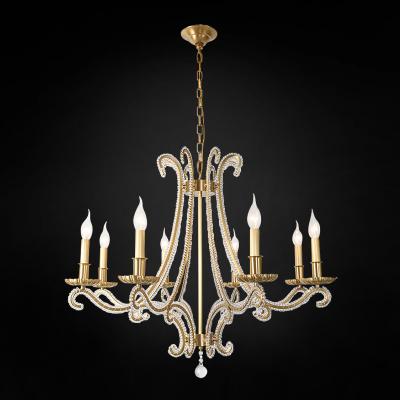 China Vintage French Candle Crystal Chandelier For Living Room Luxury K9 Hotel Home Interior Light Fixture for sale