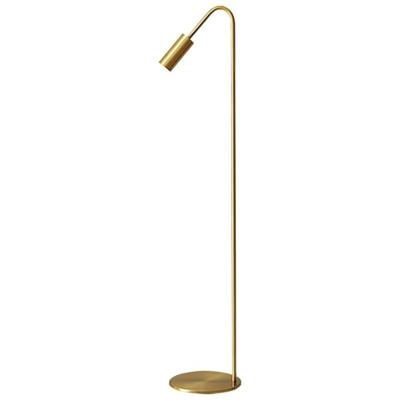 China FL285063 Nordic Minimalist All Copper Decorative Floor Lamp Brass LED Light For Bedroom Living Room for sale