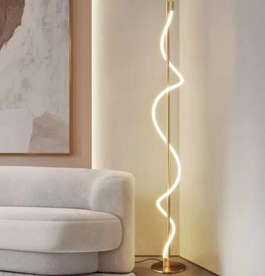 China FL285241 Nordic Minimalist Copper Decorative Stepless dimming Floor Lamp Brass LED Light For Bedroom Living Room for sale