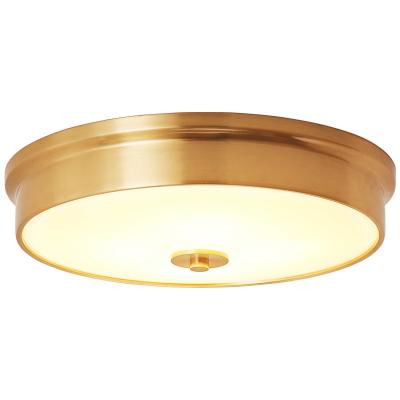 China Nordic style brass flush mount ceiling light luxury living room bedroom balcony hallway fixtures modern for sale