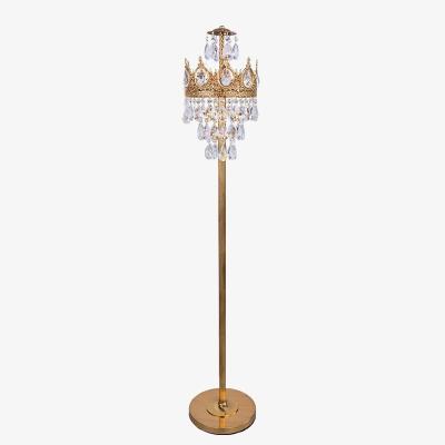 China Simig lighting European style vintage brass crystal floor lamp for living room bedroom for sale