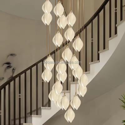 China Luxurious Flower Petal Ceramic Hotel Chandelier LED Pendant Light for sale