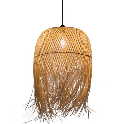 China Modern Chinese style rattan hanging lamp woven lantern pendant light shade ceiling for sale