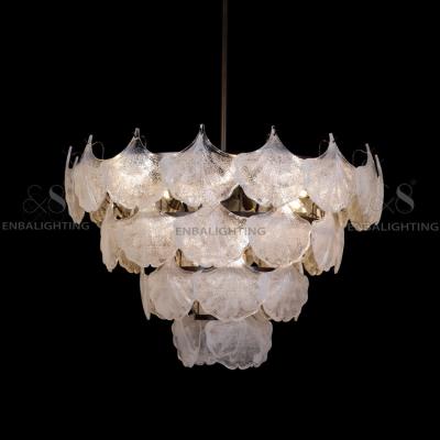중국 zhongshan modern pendant lamp white glass decoration hanging lighting stain steel brass chandelier 판매용