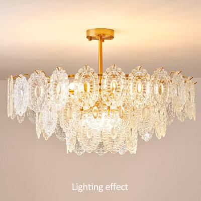 China French chandelier living room main light senior sense of luxury wind glass lamp full spectrum ceiling for sale