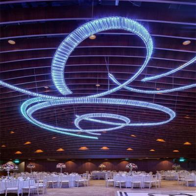 중국 Modern Ribbon Glass Chandelier Large Pendant Lighting Custom RGB Crystal 판매용