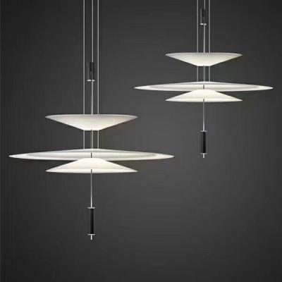 China JYLIGHTING Nordic Fancy Home Decoration Hanging Pendant Light Lamps Lighting Lustre Modern Black White Iron Acrylic 90 JYL for sale