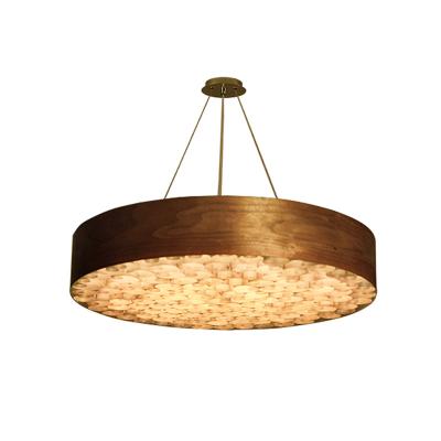 China Restaurant Modern Luxury Dome Chandeliers Pendant Vintage Ceiling wood bead nordic lamp pendant light smoke for sale