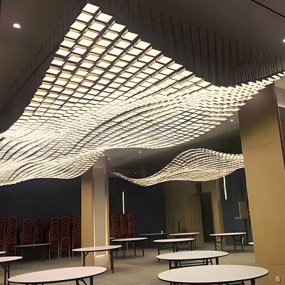 China Custom Modern Design Linear Chandeliers Blown Glass Decorative Pendant Light for Hotel Bar KTV Project Chandelier Te koop