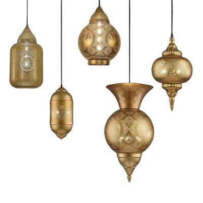 China Moroccan Dinning room Hanging Metal Pendant Lamp Arabic Style Home Hotel Decoration Chandelier Lighting for sale