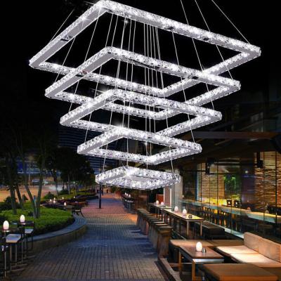 China Indoor Decorative K9 Crystal Restaurant Large Pendant Light Modern Luxury Chandelier Lights For Hotel for sale