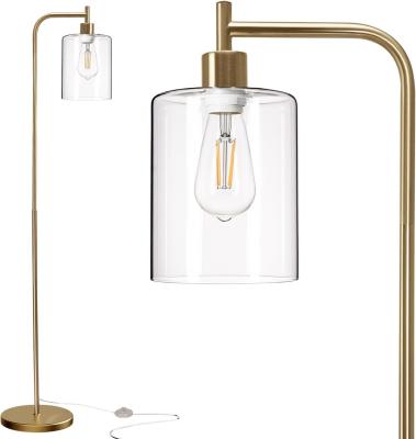 China Office and Living Room Tall Brass Gold Task Standing Lamp with Industrial Design for sale