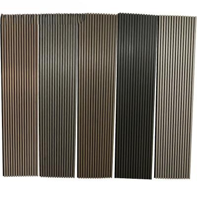 China Modern Design 2440*605*22mm Wooden Acoustic MDF Composite Akupanel Hout Wall Ceiling Akustik Panels for sale