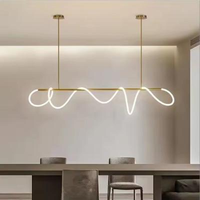 China Stylish Nordic Line LED Chandelier for Elegant Dining Room D800/D1000/D1200/D1500mm for sale