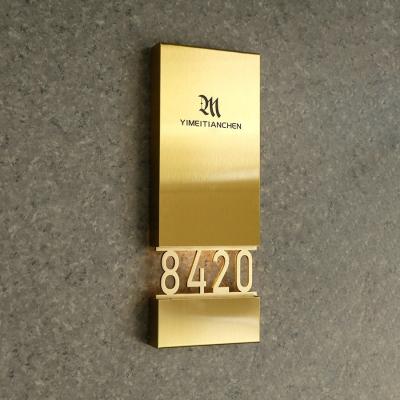 China Customized Shape Acrylic Hotel Room Number Plate for EZD Stainless Steel Door Signs for sale