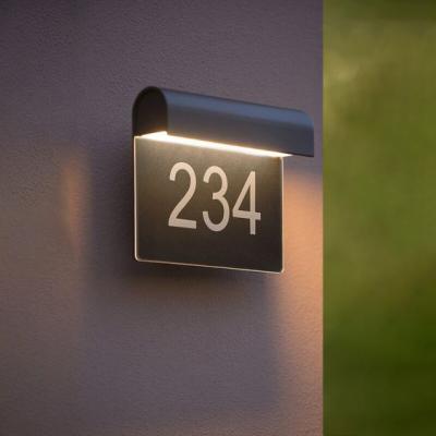 China Color personalizado de acero inoxidable LED de la puerta de la habitación de la casa placas de número con diseño EZD gratis en venta