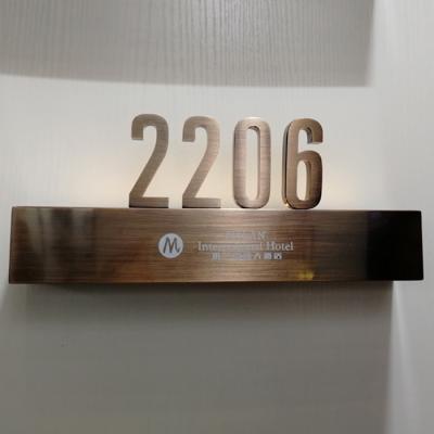 China Hotel Door Plates Custom Backlit 316 Stainless Steel Letter Sign with 750 Hours Lifespan for sale