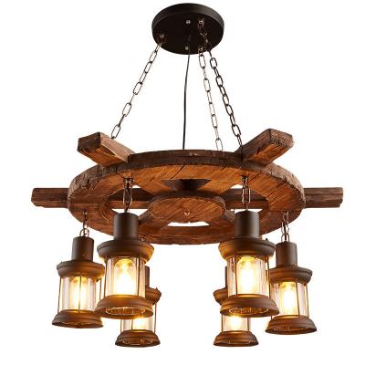 China Vintage Style 120° Beam Angle LED Bulbs Included in 5kg Solid Wood Chandelier en venta