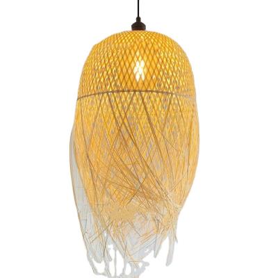 China 2024 Organic Rustic Boho Home Decor with Traditional Design Style Rattan Pendant Light for sale