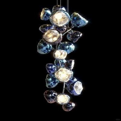 China 2- Light Luxury Dining Stairwell Lava Murano Glass Chandelier for Italian Living Room for sale