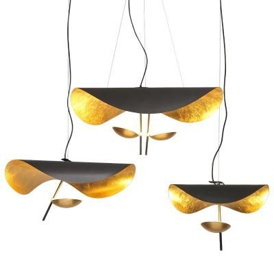 China Nordic Iron Gold Black Hat Pendant Light for Restaurant Shop Living Room Decoration for sale