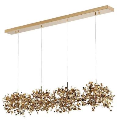 China LED Pendant Light for Dining Room Modern Stainless Steel Gold Chrome Ceiling Luminaire for sale