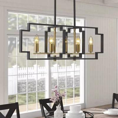 중국 Modern Industrial Style Kitchen Island Pendant Lighting with 5 Black and Gold Lights 판매용